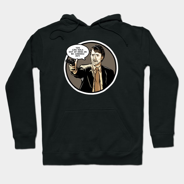 Hans Gruber Hoodie by Baddest Shirt Co.